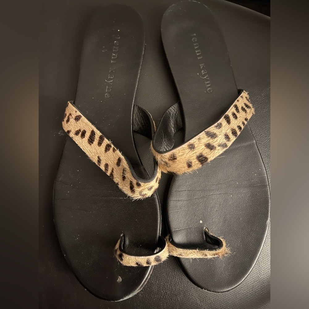 Jenni Kayne Leopard Pony Hair Sandals